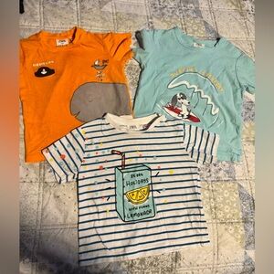 Zara Kids Bright Orange Whale Graphic Short-Sleeve Tee